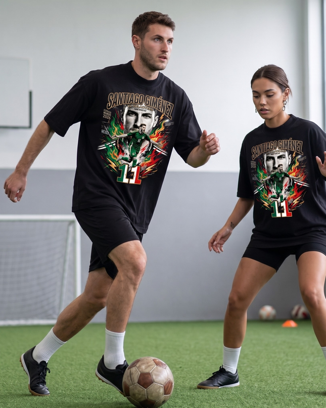 Santiago Giménez #11 L'Attaquant Mexique Coupe Du Monde 2026 T-Shirt Unisexe Fan