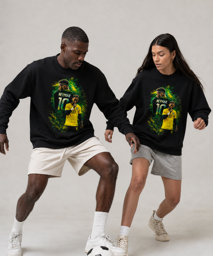 Neymar Jr Brésil Vert Or Fumée Chut Célébration Ras du cou unisexe pour fan