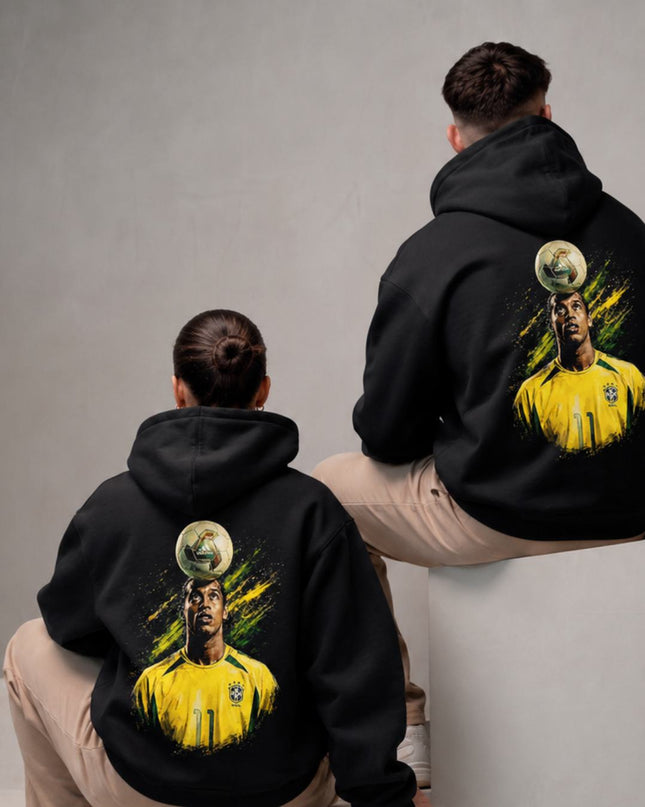 Ronaldinho #11 Brazil Ball Balance Artistic Portrait Adult Fan Hoodie