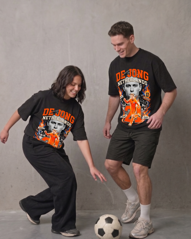T-shirt unisexe fan De Jong #21 Pays-Bas Coupe du Monde 2026