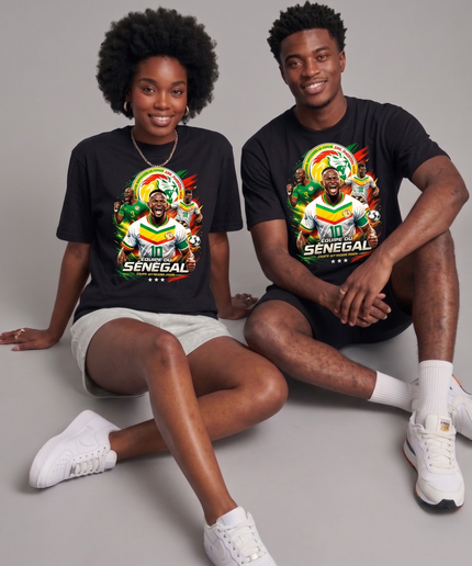 T-Shirt Unisexe Fan Équipe du Sénégal Coupe du Monde 2026