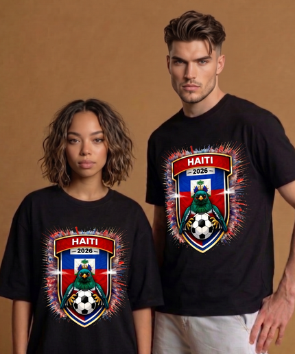 T-shirt unisexe fan Haïti 2026 – Écusson blason