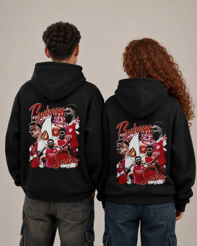 Sweat à capuche unisexe pour fans Bukayo Saka Arsenal, collection vintage "Bootleg Collage"