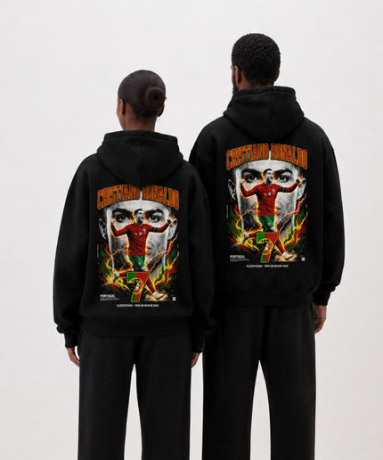 Cristiano Ronaldo #7 Portugal Classificado Copa do Mundo 2026 Eyes Fire Adult Fan Hoodie