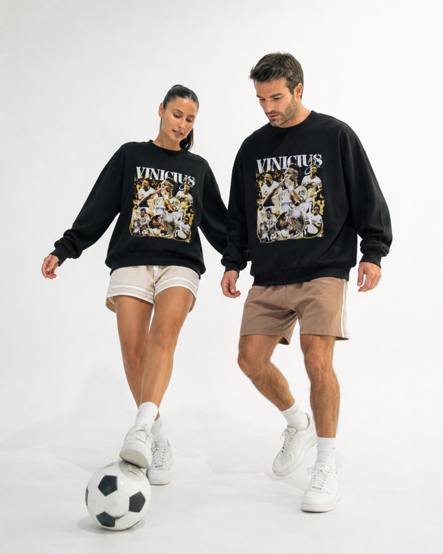 Vinícius Jr. Real Madrid Retro Collage Unisex Fan Crewneck