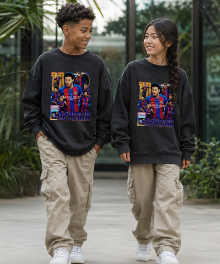 Neymar Jr Barcelona #11 Vintage Rap Bootleg Multi-Pose Kids Fan Crewneck
