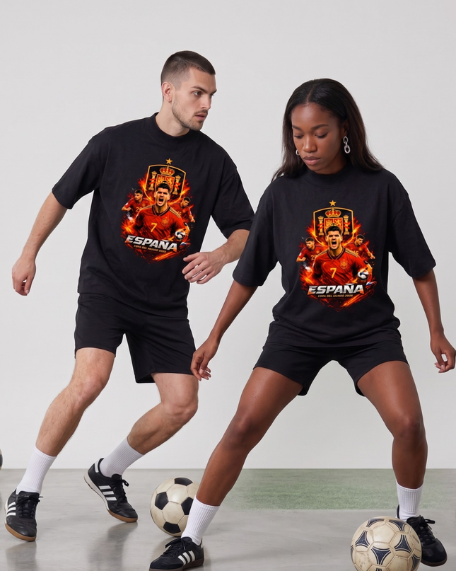 T-shirt unisexe Alvaro Morata #7 Espagne Coupe du Monde 2026 pour fans