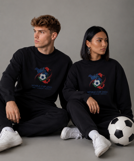 World Cup 2026 USA Canada Mexico Crest Map Unisex Fan Crewneck