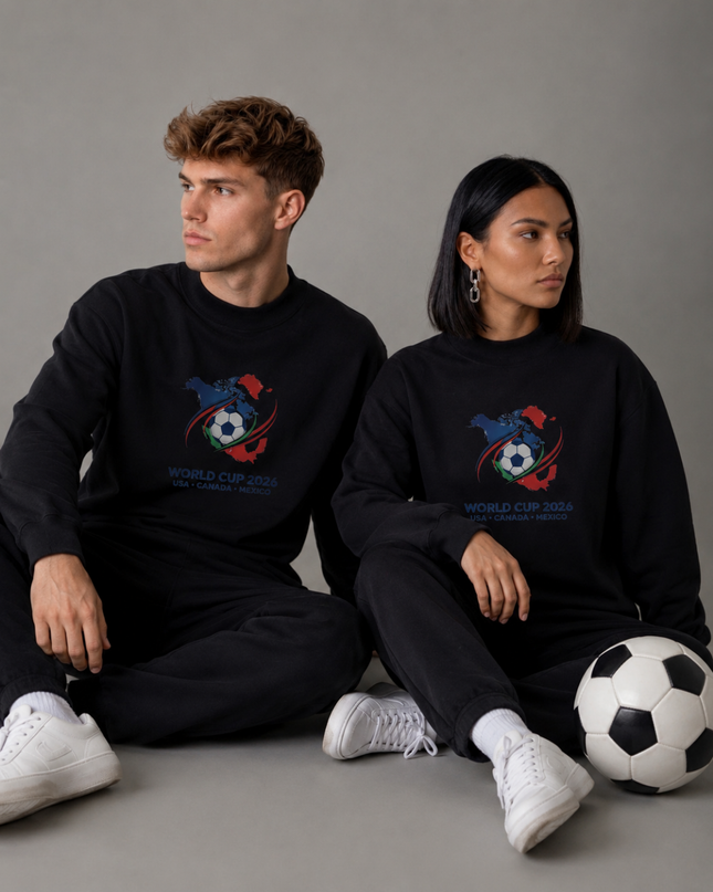 World Cup 2026 USA Canada Mexico Crest Map Unisex Fan Crewneck