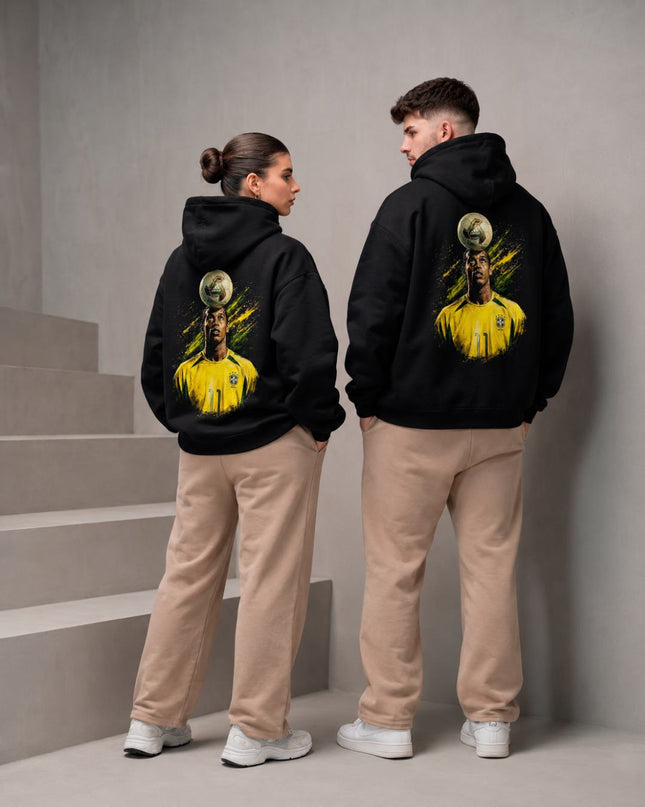 Ronaldinho #11 Brazil Ball Balance Artistic Portrait Adult Fan Hoodie