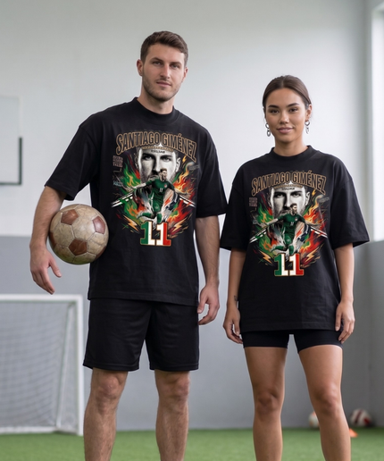 Santiago Giménez #11 L'Attaquant Mexique Coupe Du Monde 2026 T-Shirt Unisexe Fan