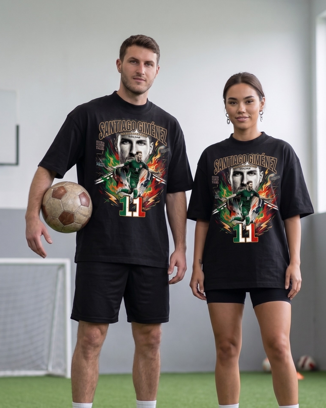 Santiago Giménez #11 L'Attaquant Mexique Coupe Du Monde 2026 T-Shirt Unisexe Fan