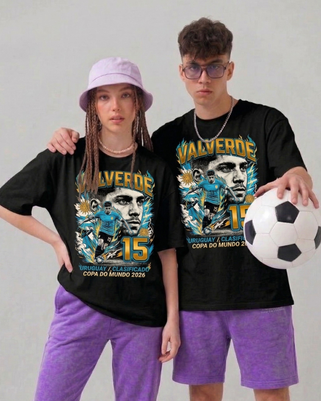 Federico Valverde #15 Uruguay Clasificado Soccer World Cup 2026 Unisex Fan T-Shirt