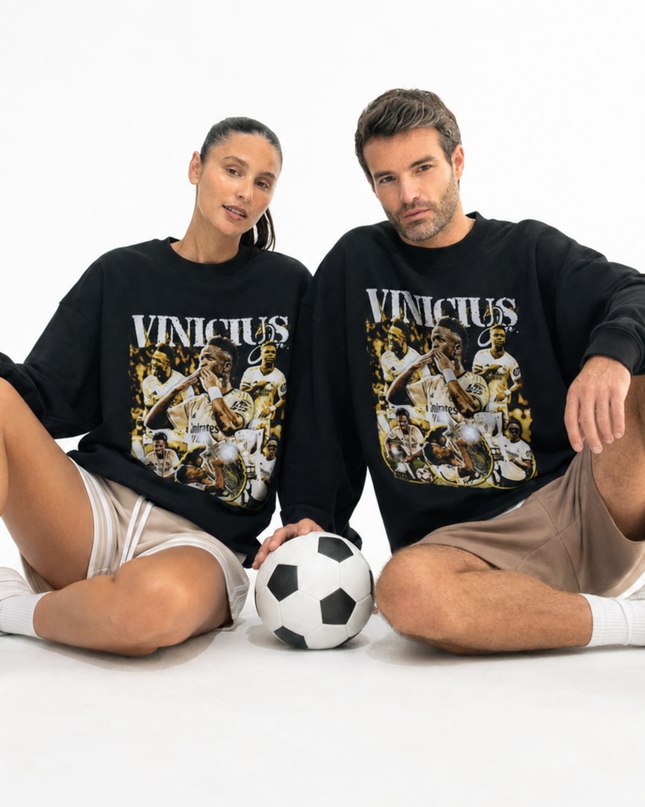 Vinícius Jr. Real Madrid Retro Collage Unisex Fan Crewneck