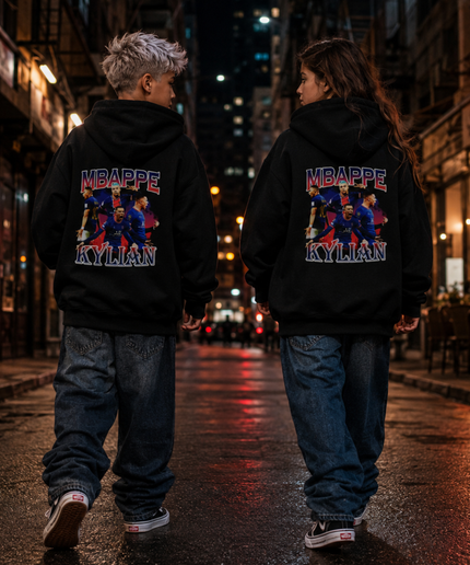 Kylian Mbappé PSG Era Collage Kids Fan Hoodie