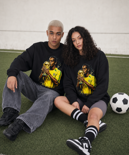 Ronaldinho Brazil World Cup Trophy Unisex Fan Crewneck