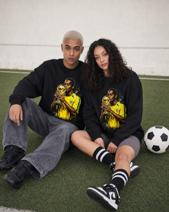 Ronaldinho Brazil World Cup Trophy Unisex Fan Crewneck