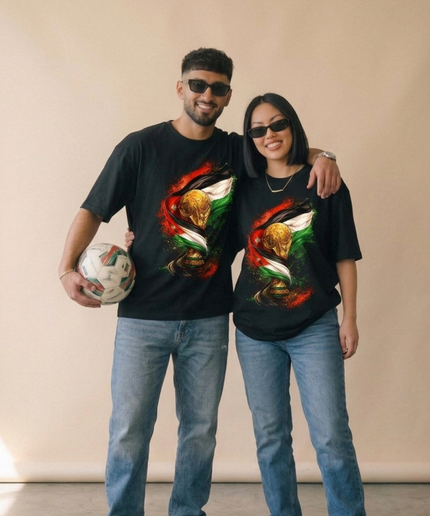 T-shirt unisexe Jordan Coupe du Monde Trophée et Drapeau Feu