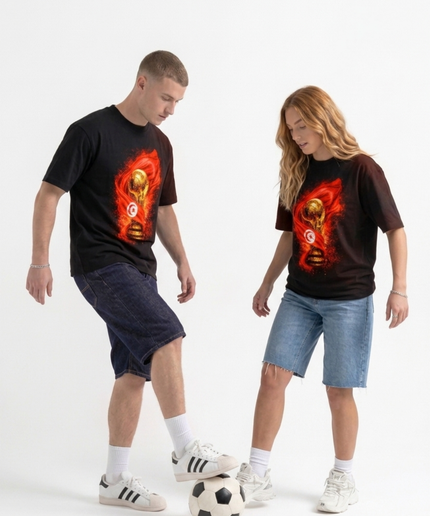 Tunisia Flag & Trophy Flame Edition Soccer World Cup 2026 Unisex Fan T-Shirt