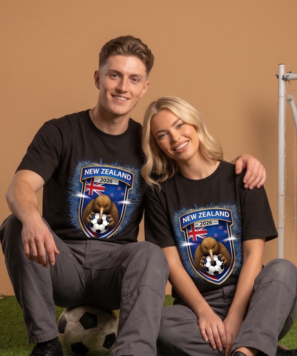 T-shirt unisexe fan Nouvelle-Zélande 2026 Kiwi Crest