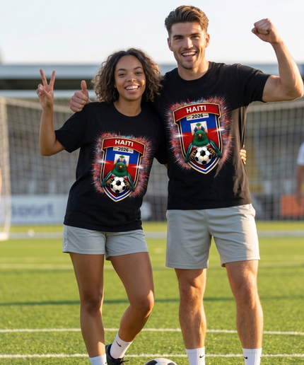 T-shirt unisexe fan Haïti 2026 – Écusson blason