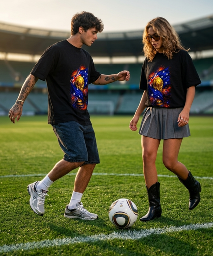 Australia World Cup Trophy Flag Fire Unisex Fan T-Shirt