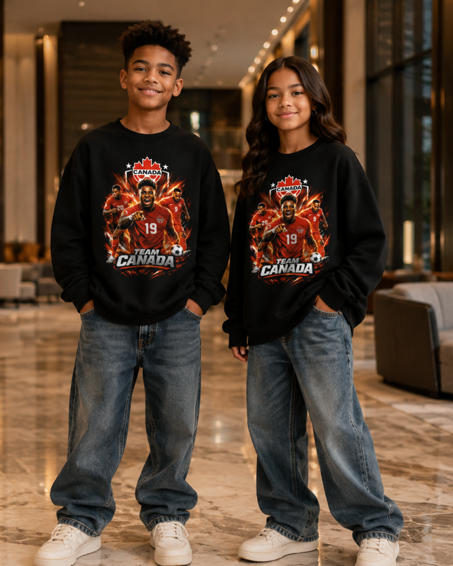 Team Canada 2026 Kids Fan Crewneck