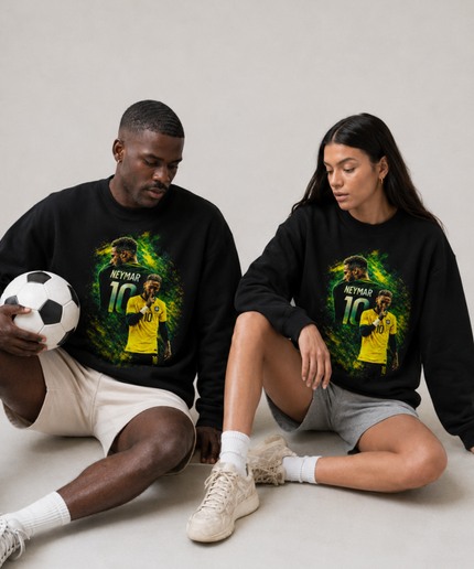 Neymar Jr Brésil Vert Or Fumée Chut Célébration Ras du cou unisexe pour fan