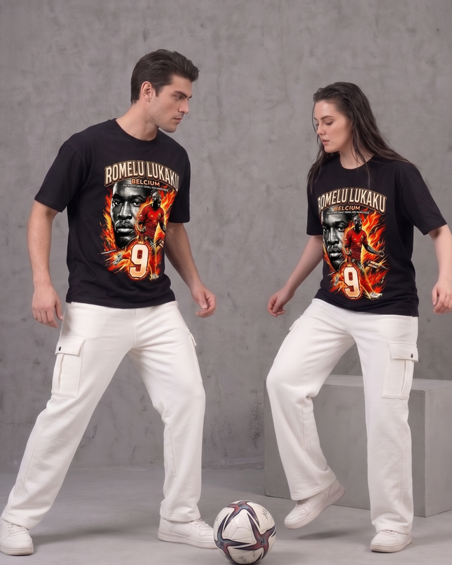 T-shirt Unisexe Romelu Lukaku #9 Diables Rouges Belgique Qualifié Coupe du Monde 2026