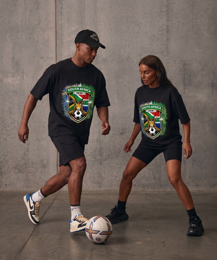 T-shirt unisexe fan de la Coupe du Monde de Football Afrique du Sud 2026 édition Blason Springbok