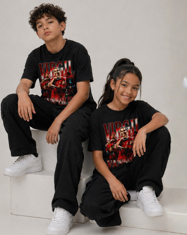 T-shirt supporter enfant Virgil Van Dijk Liverpool