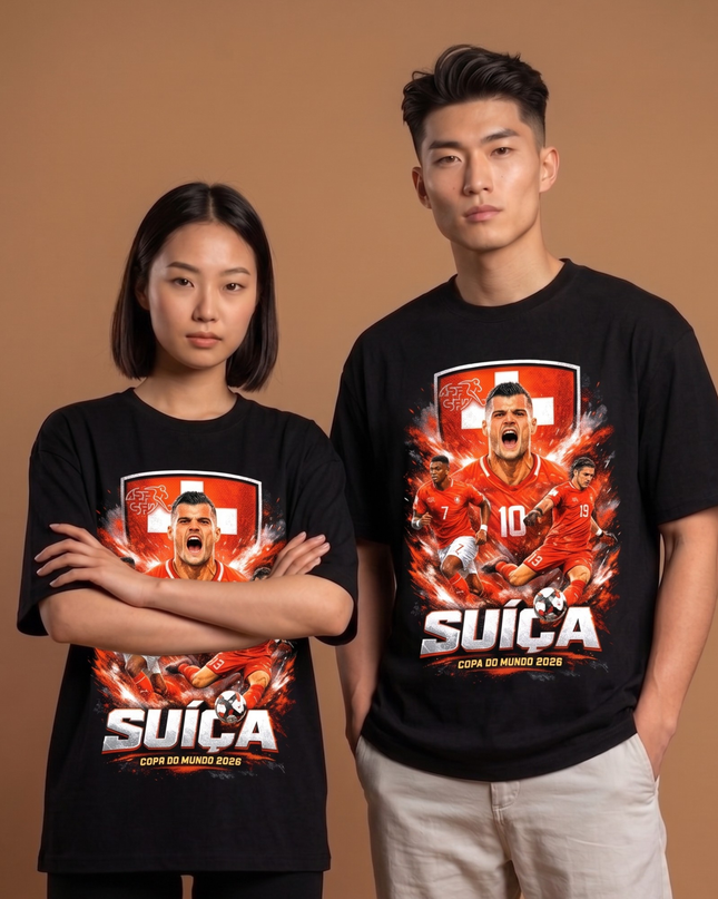 Switzerland Suíça Squad Fire Copa do Mundo 2026 Unisex Fan T-Shirt