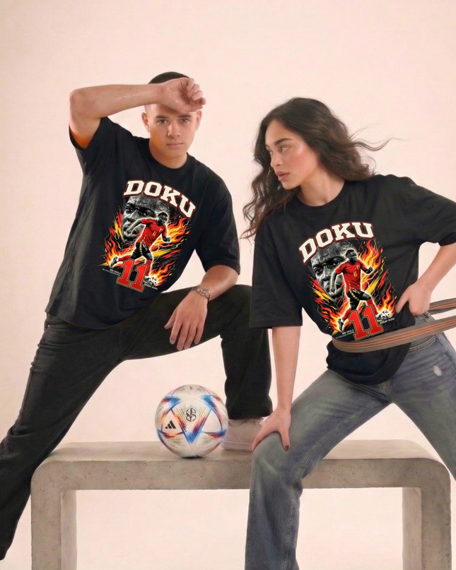 Jérémy Doku #11 – Diables Rouges Belgique Coupe du Monde 2026 Qualifiée T-shirt unisexe pour les fans