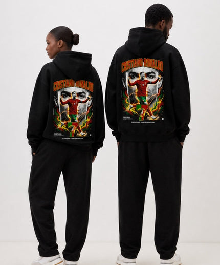 Cristiano Ronaldo #7 Portugal Classificado Copa do Mundo 2026 Eyes Fire Adult Fan Hoodie
