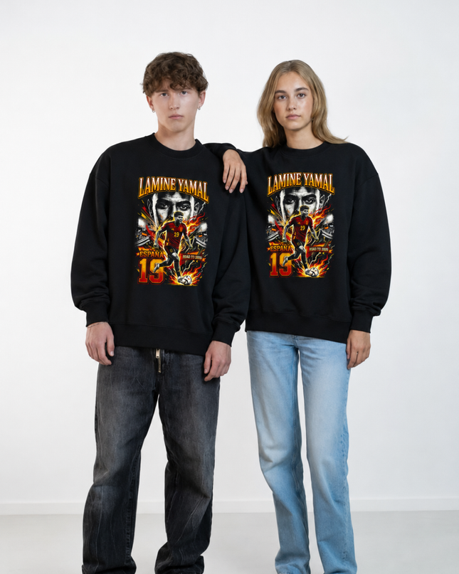 Lamine Yamal España Road to 2026 Fire Unisex Fan Crewneck