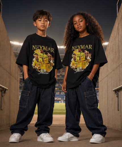 T-shirt Enfant Fan Neymar Junior Brésil Célébration Collage