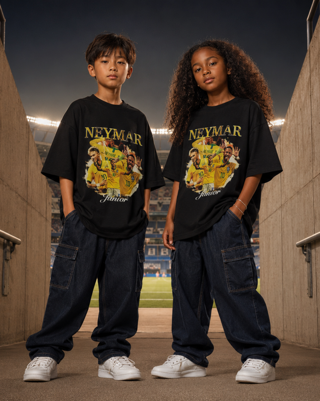 Neymar Junior Brazil Celebration Collage Kids Fan T-Shirt