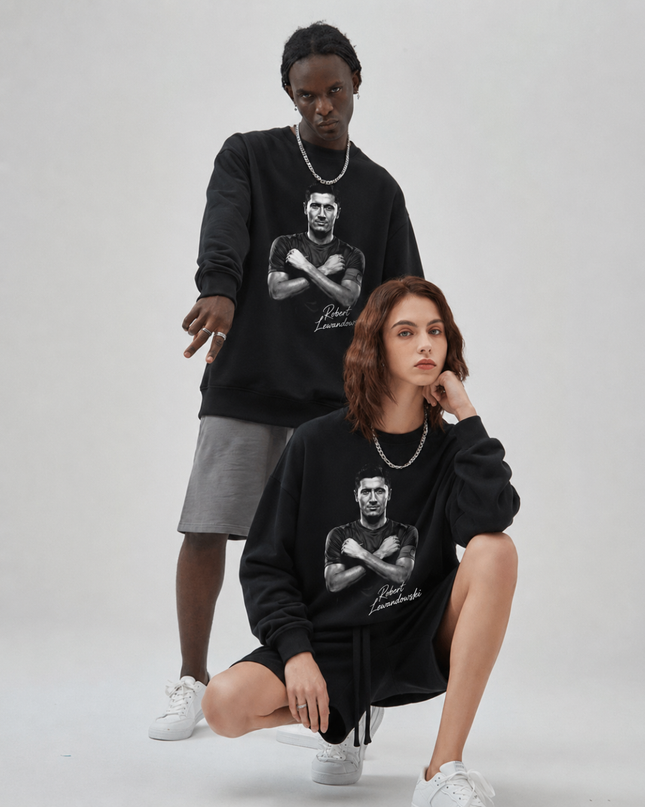 Robert Lewandowski Signature Portrait Unisex Fan Crewneck