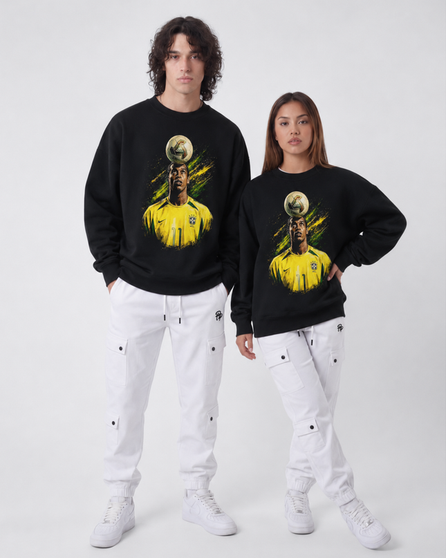 Ronaldinho Brazil Ball Balance Unisex Fan Crewneck
