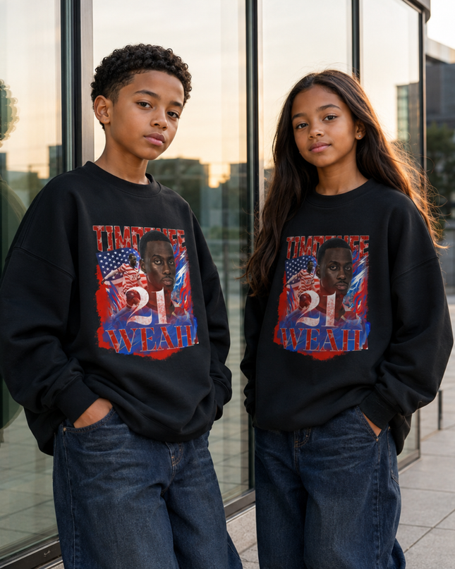 Timothée Weah USA 2026 Kids Fan Crewneck