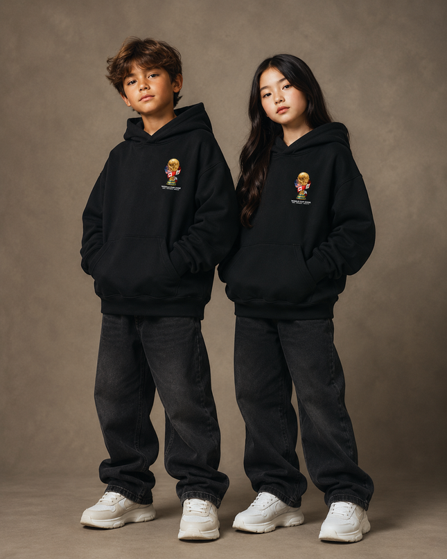 Ronaldinho Brazil Flag Celebration Kids Fan Hoodie