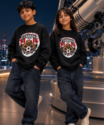 Canada 2026 Bear Crest Kids Fan Crewneck