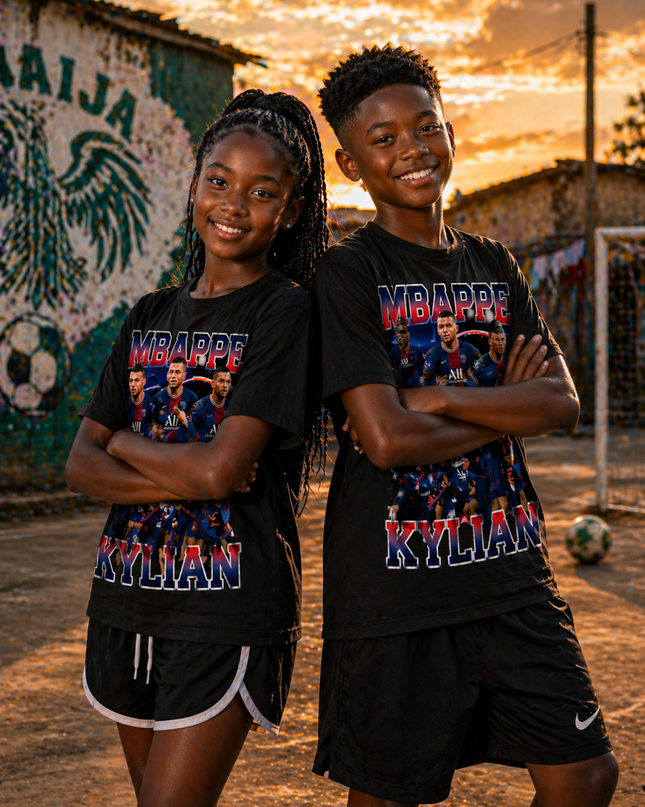 T-shirt Enfant Fan PSG Kylian Mbappé Ère