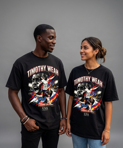 T-shirt unisexe pour fans Timothy Weah #21 États-Unis Attaquant Coupe du Monde 2026