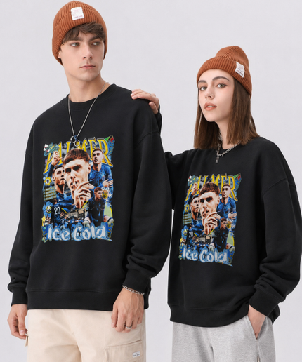 Col rond unisexe fan de Cole Palmer Ice Cold Chelsea Street Style