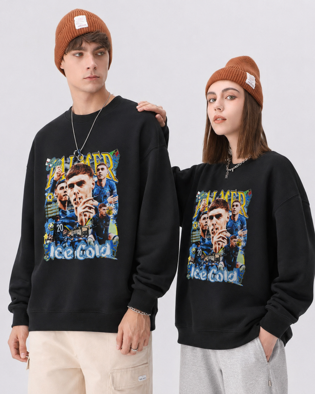 Col rond unisexe fan de Cole Palmer Ice Cold Chelsea Street Style