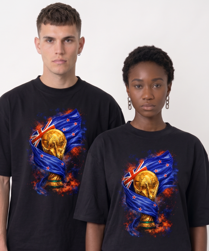 New Zealand 2026 World Cup Trophy & Flag Unisex Fan T-Shirt
