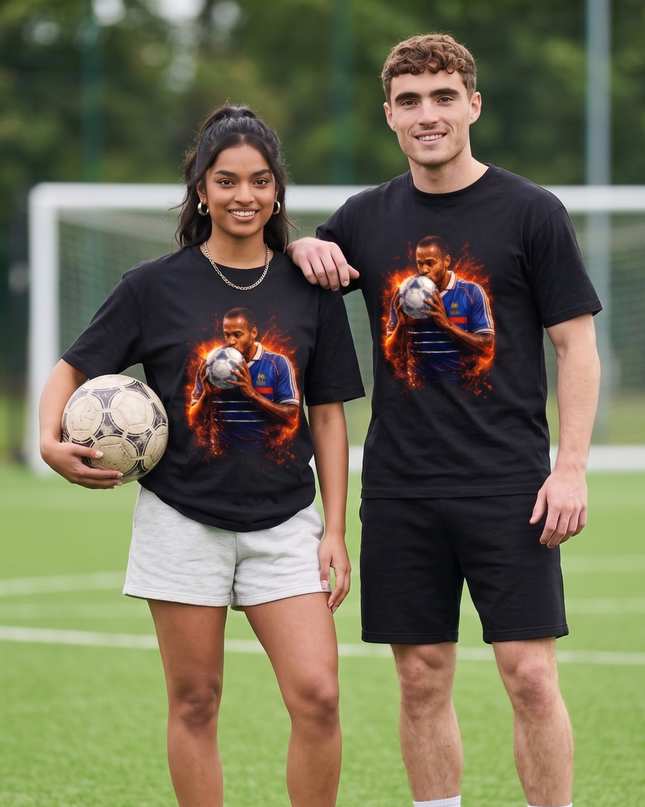 Thierry Henry France Fire Ball Kiss Legend Unisex Fan T-Shirt