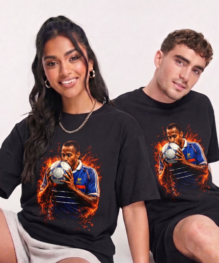 Thierry Henry France Fire Ball Kiss Legend Unisex Fan T-Shirt