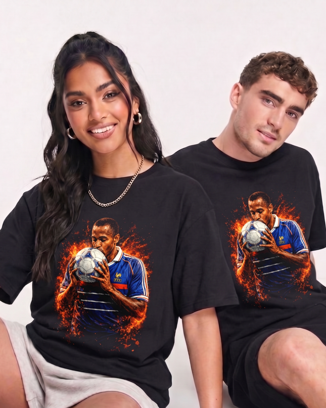 Thierry Henry France Fire Ball Kiss Legend Unisex Fan T-Shirt
